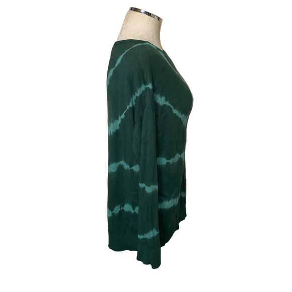 J. Jill Kale Green Tie-Dye Striped Boat-Neck Pullover Sweater Size XS - Picture 4 of 10